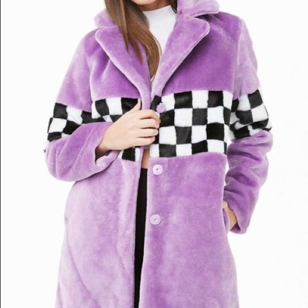 Forever 21 lavender faux fur coat 💜